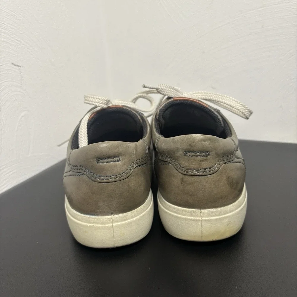 Ecco Men's Soft 7 Brown/Green Leather Low Top Lace-Up Sneakers Shoes Sz 39/5-5.5